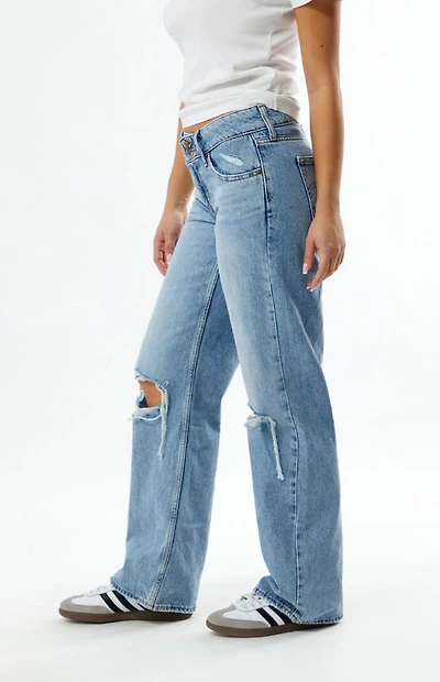 Levi's Medium Indigo Ripped Superlow Loose Jeans