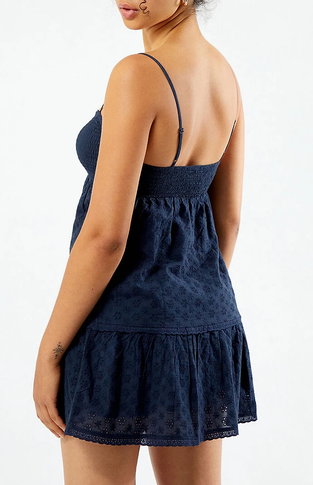 knee length dresses for ladies La Boheme Denim Hearts Mini Dress