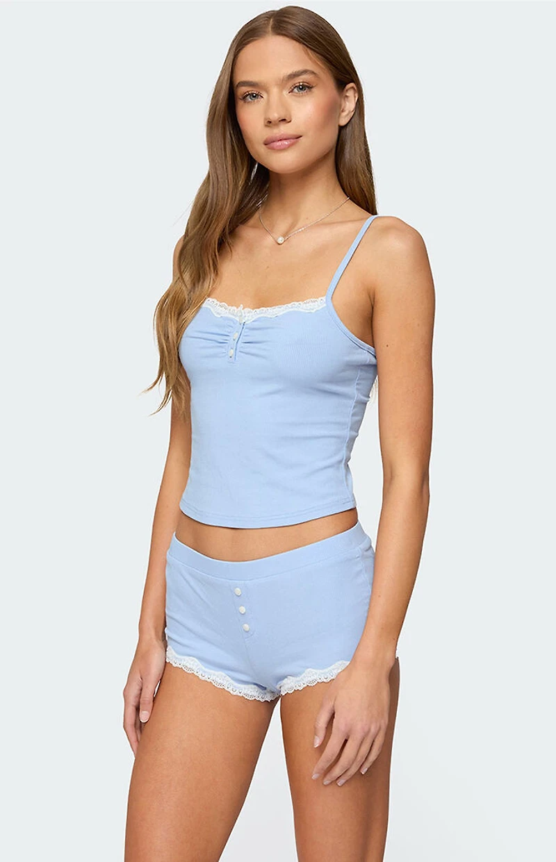 Edikted Olena Lacey Henley Tank Top