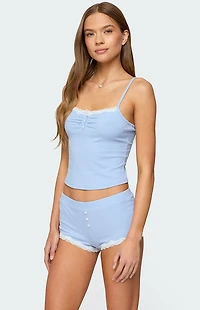 Edikted Olena Lacey Henley Tank Top