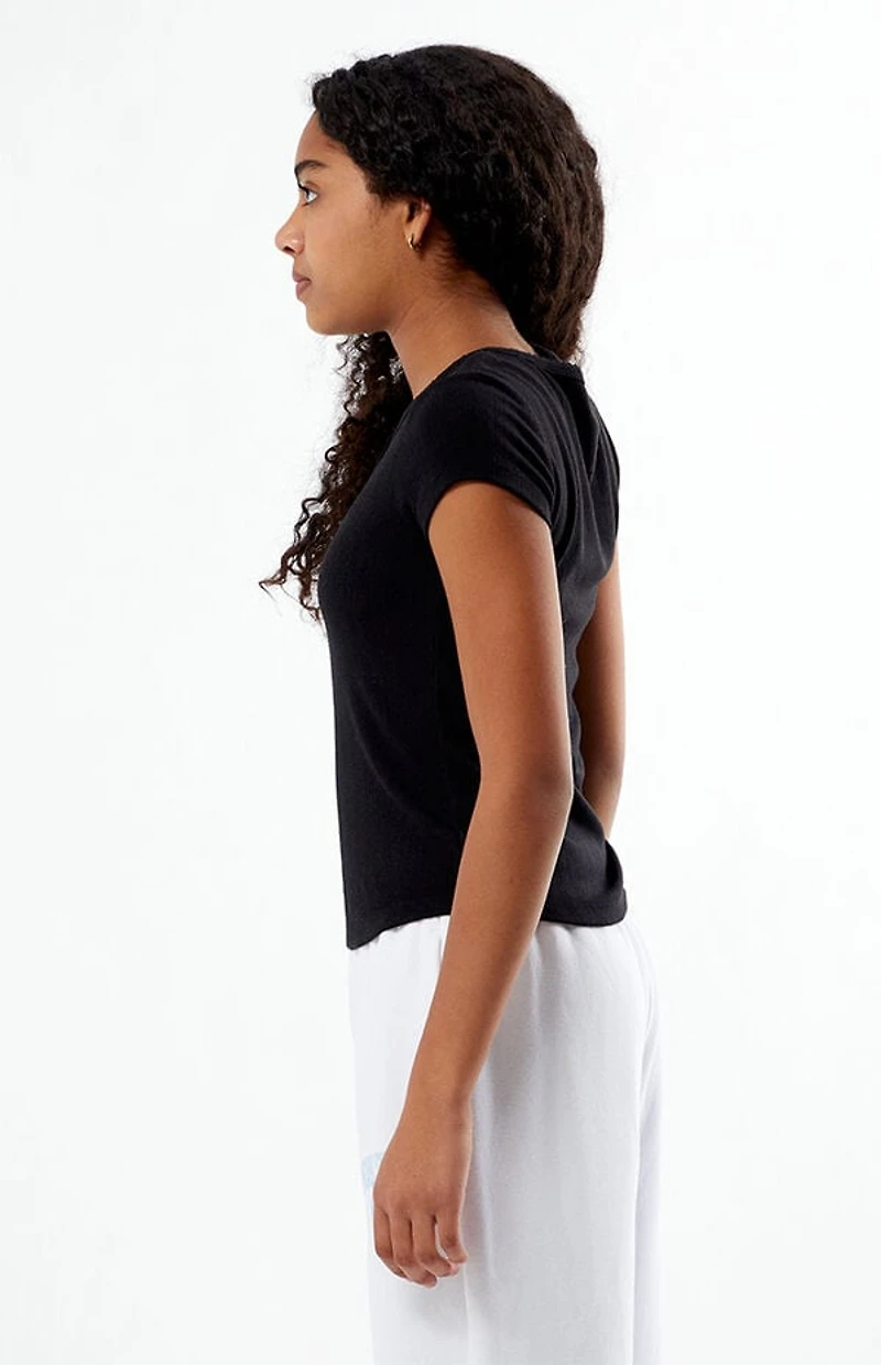 Pacsun Kids Henley Black Skimmer T-Shirt