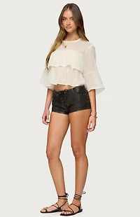 Edikted Missey Ruffled Chiffon Top