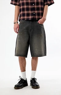 FORD Dirty Black Wash Baggy Jean Shorts
