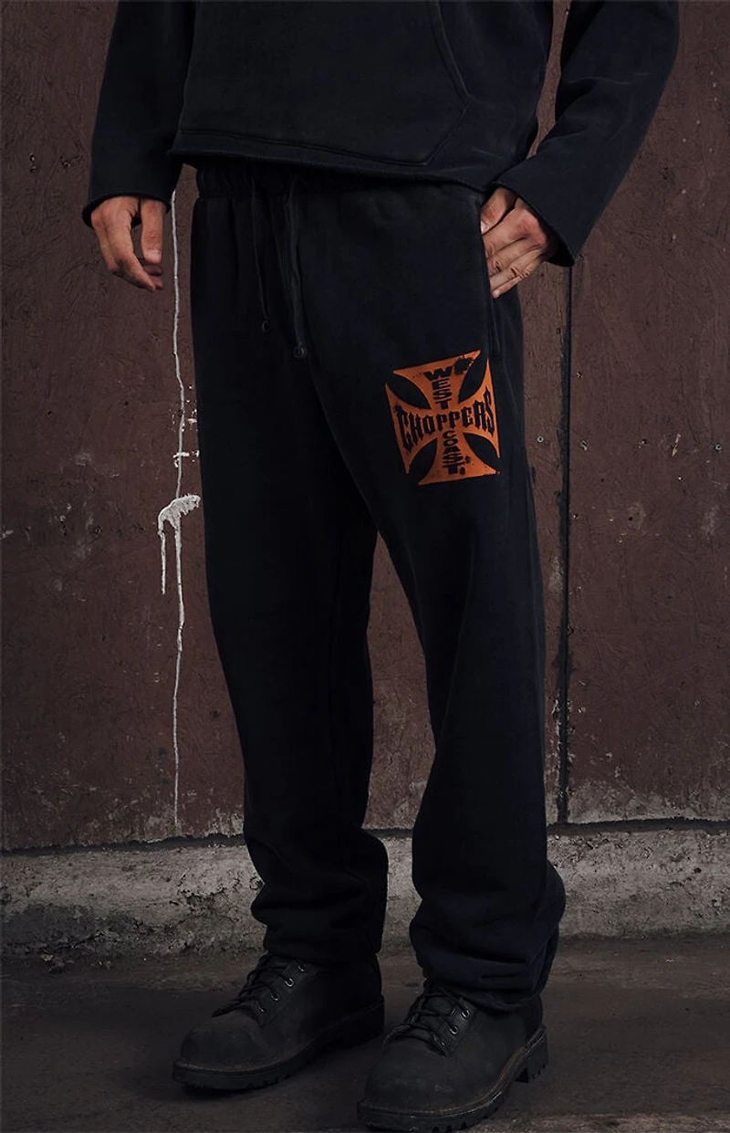 West Coast Choppers Orange Logo Sweatpants