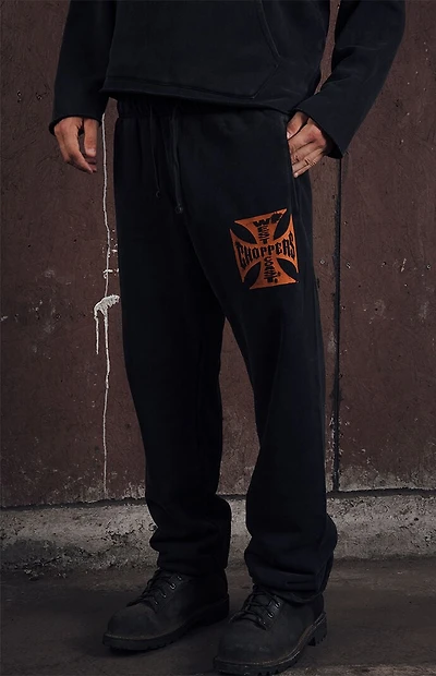 West Coast Choppers Orange Logo Sweatpants