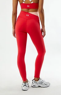 PE NATION Active Red Wander Full Length Leggings