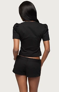 Edikted Thea Twill Button Up Top