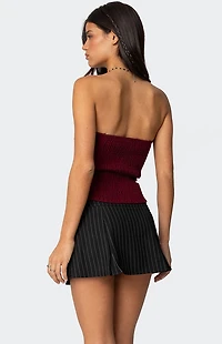 Edikted Eyelet Ruffle Strapless Top