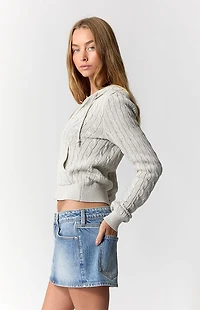 Pacsun Piper Stretch Medium Blue Jean Micro Mini Skirt