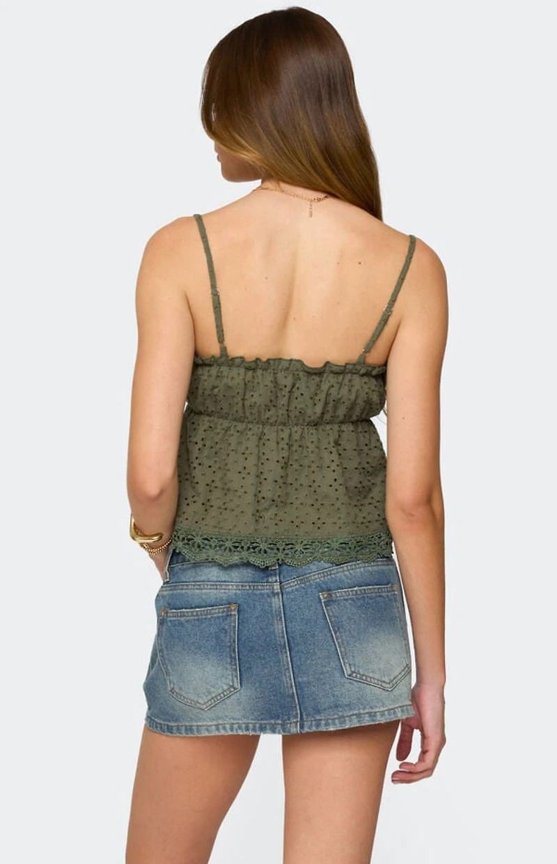 Edikted Orian Eyelet Babydoll Tank Top