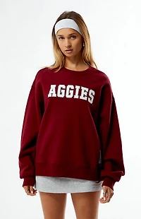 WILD COLLECTIVE x Pacsun Texas A&M University Aggies Applique Crew Neck Oversized Sweatshirt