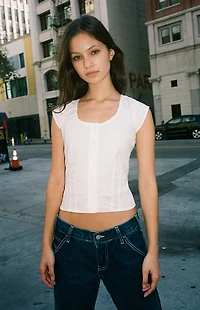 John Galt White Button Up Top