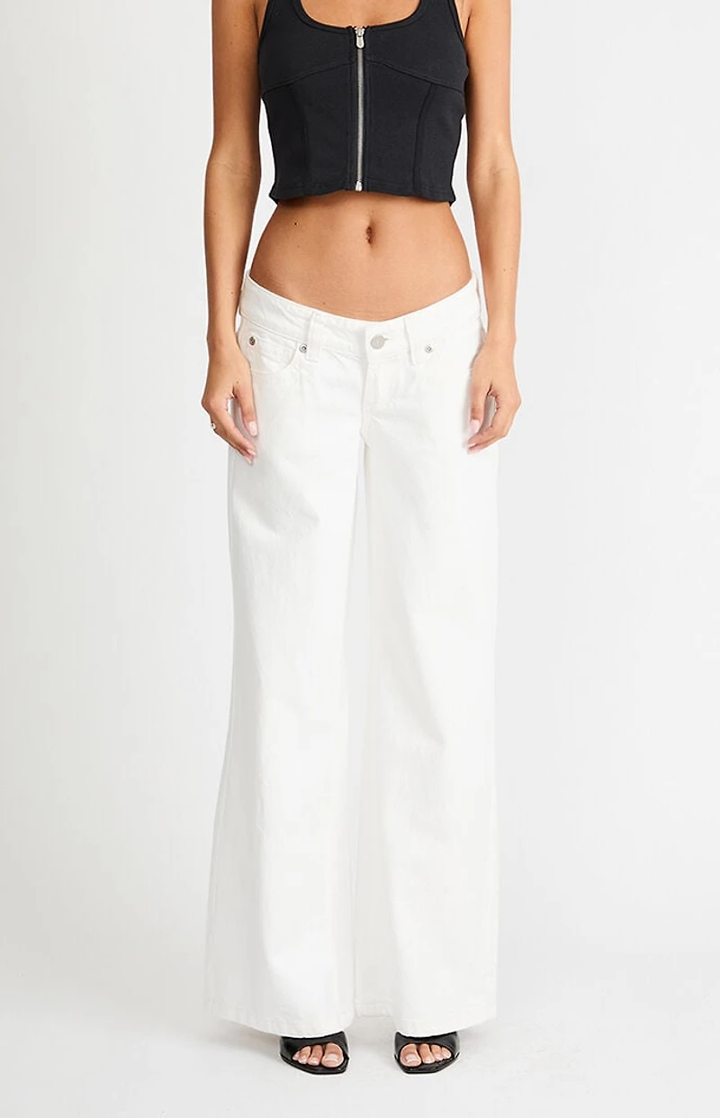ABRAND 00 Super Low & Wide White Recycled Jeans