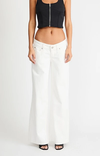 ABRAND 00 Super Low & Wide White Recycled Jeans
