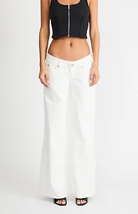 ABRAND 00 Super Low & Wide White Recycled Jeans