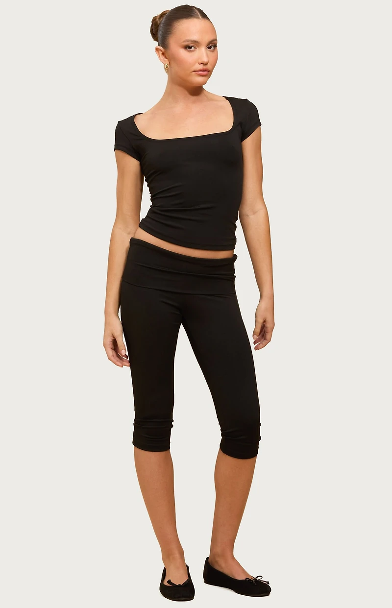 Edikted Ravena Foldover Capri Leggings