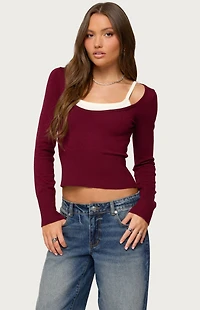 Edikted Cecile Layered Long Sleeve Top