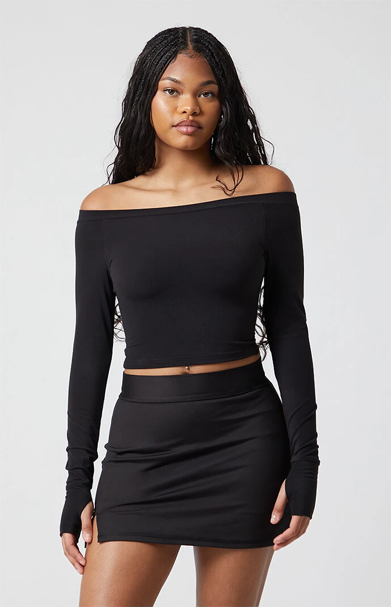 PAC 1980 Active Suki Off-The-Shoulder Long Sleeve Top