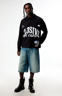 Pacsun Elusive Pit Crew Long Sleeve Rugby Shirt