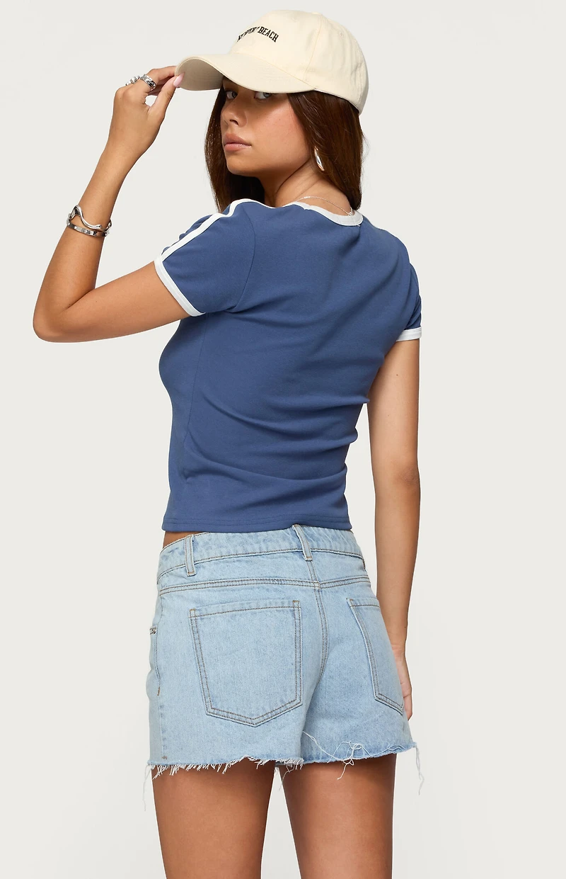 Edikted Los Angeles Contrast T-Shirt