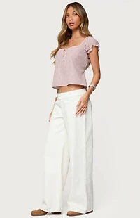 Edikted Rhory Pinstripe Babydoll Top