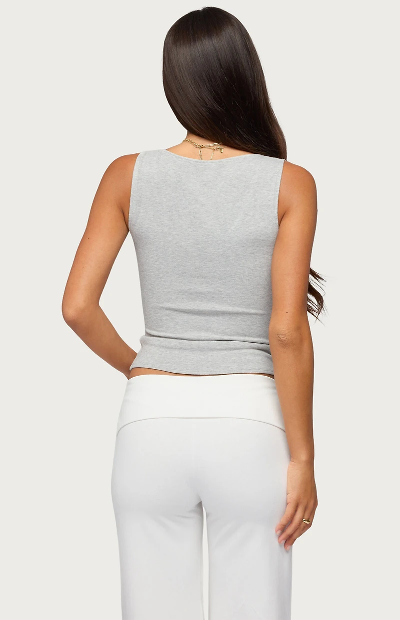 Edikted Lalisa Ribbed V-Neck Tank Top