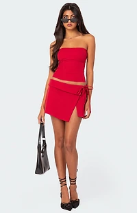 Edikted Selena Asymmetric Wrap Mini Skirt