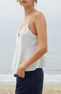John Galt Floral White Tiffany Tank Top