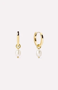 Ana Luisa Frida Pearl Huggie Hoop Earrings