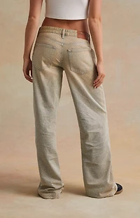 RARE DNM EDIT Rhinestone Low Rise Baggy Jeans