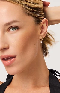 Ana Luisa Frida Pearl Huggie Hoop Earrings