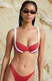 Amor y Besos Red Clara High Cut Bikini Bottom