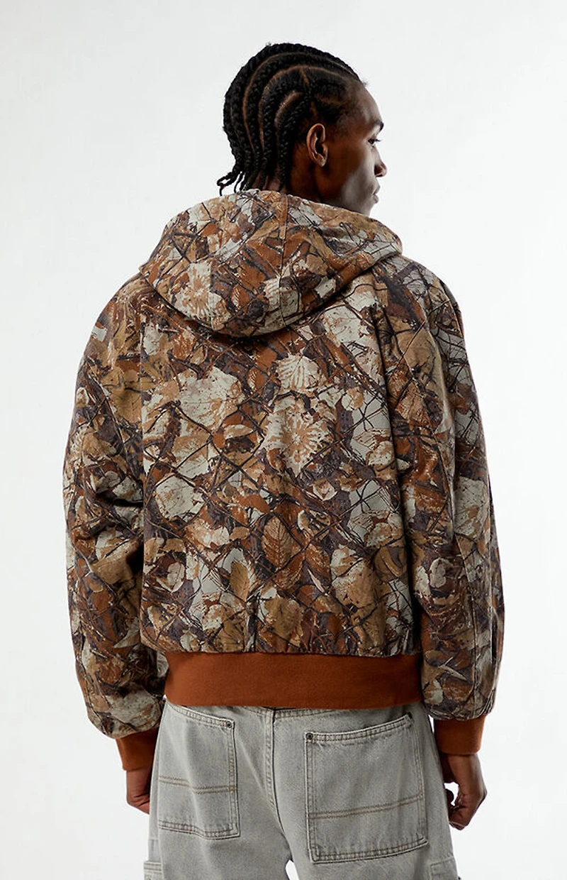 Obey Camo Glen Hooded Zip Up Jacket