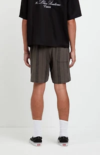 Pacsun Olive Striped Russel Linen Volley Shorts