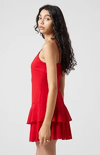 Beverly and Beck Ruffle Tiered Mini Dress
