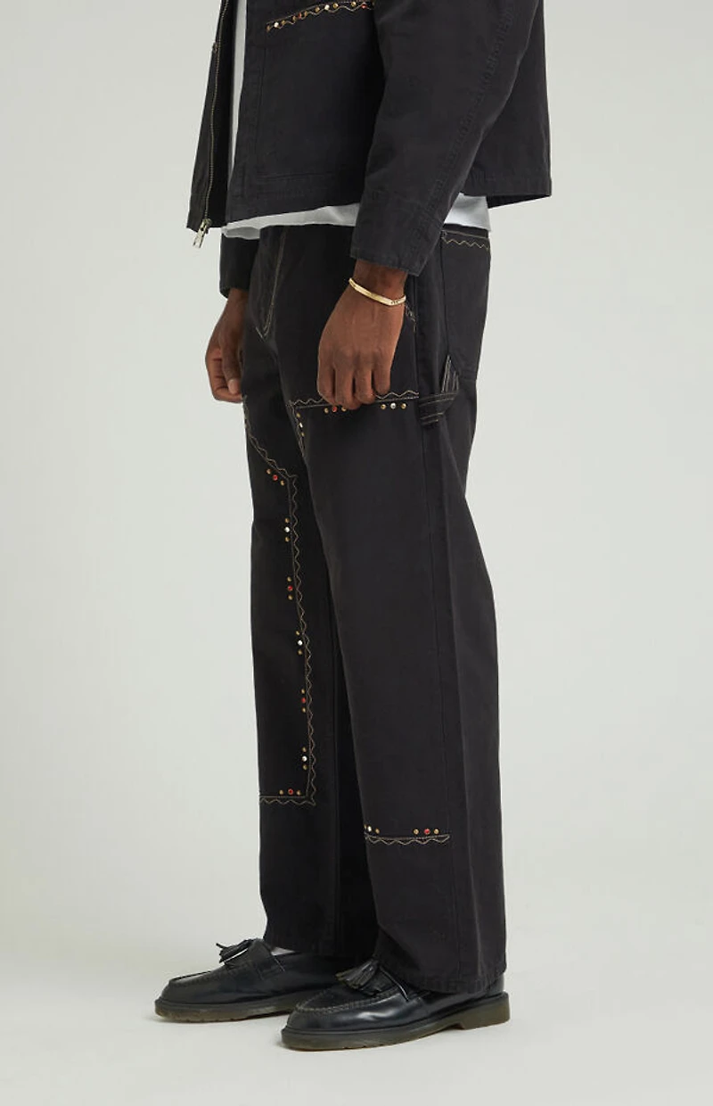 Pacsun Dylan Baggy Jeans Carpenter Embellished Black
