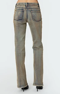 Edikted Bootcut Low Rise Mud Washed Jeans
