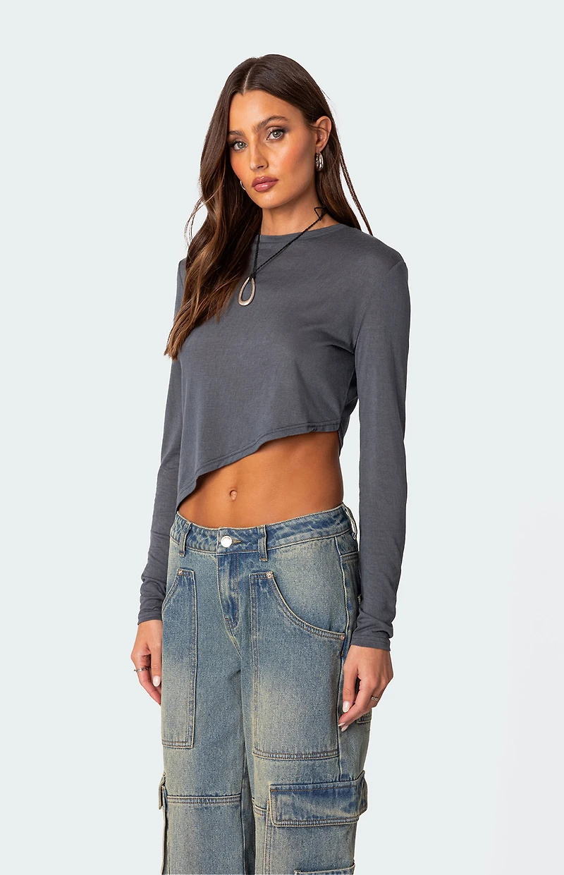 Edikted Asymmetric Long Sleeve T-Shirt