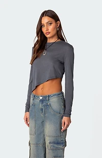 Edikted Asymmetric Long Sleeve T-Shirt