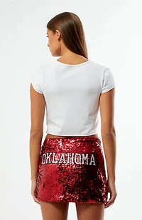 HYPE & VICE Oklahoma Sooners Sequin Mini Skirt