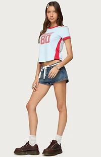 Edikted Eighty Polka Dot Contrast T-Shirt