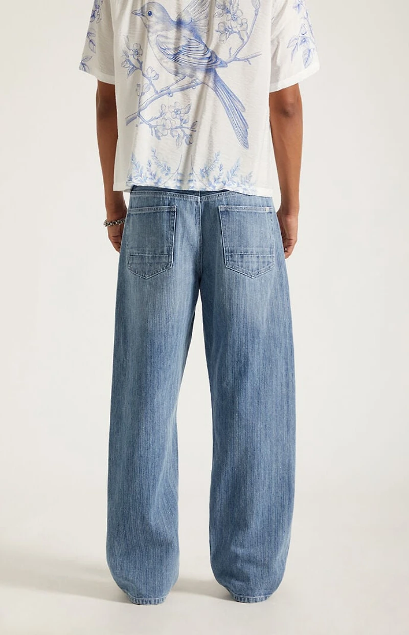 Pacsun Dylan Baggy Jeans Textured Medium Blue