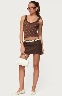 Edikted Pippin Ruffle Polka Dot Tank Top