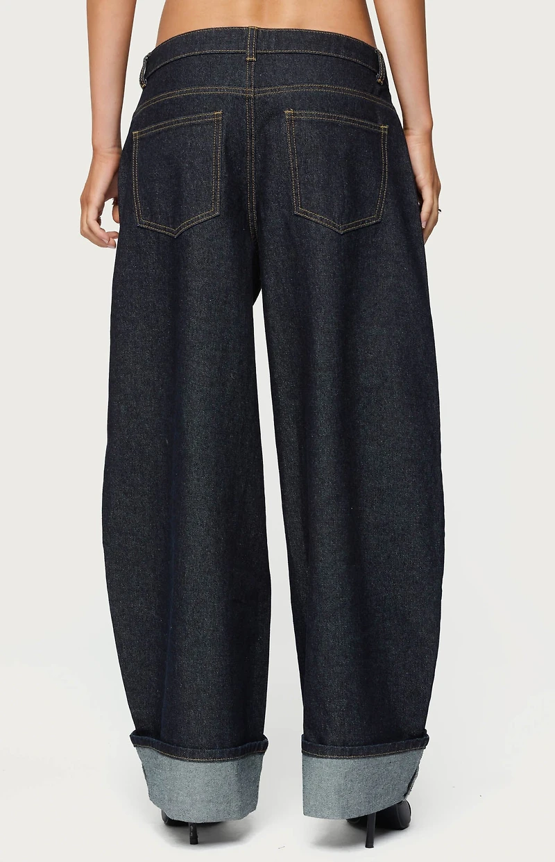 Edikted Petite Kella Low Rise Baggy Jeans