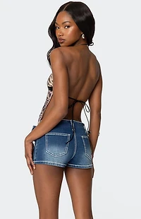 Edikted Ziena Leopard Printed Backless Top