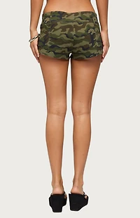 Edikted Camo Craze Stretch Micro Shorts
