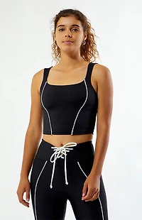 YEAR OF OURS Active Black Corset Tank Top