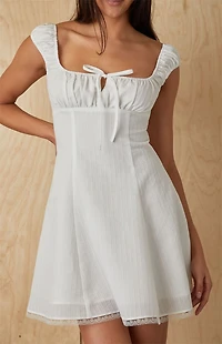 Your Favorite Maggie Tie Front Ruched Mini Dress