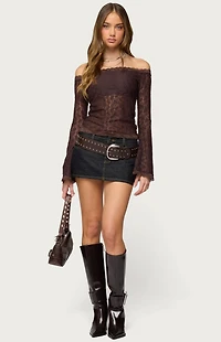 Edikted Built Bra Off Shoulder Lace Top