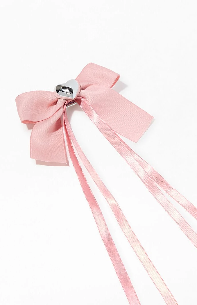LA Hearts Puffy Heart Bow Hair Clip